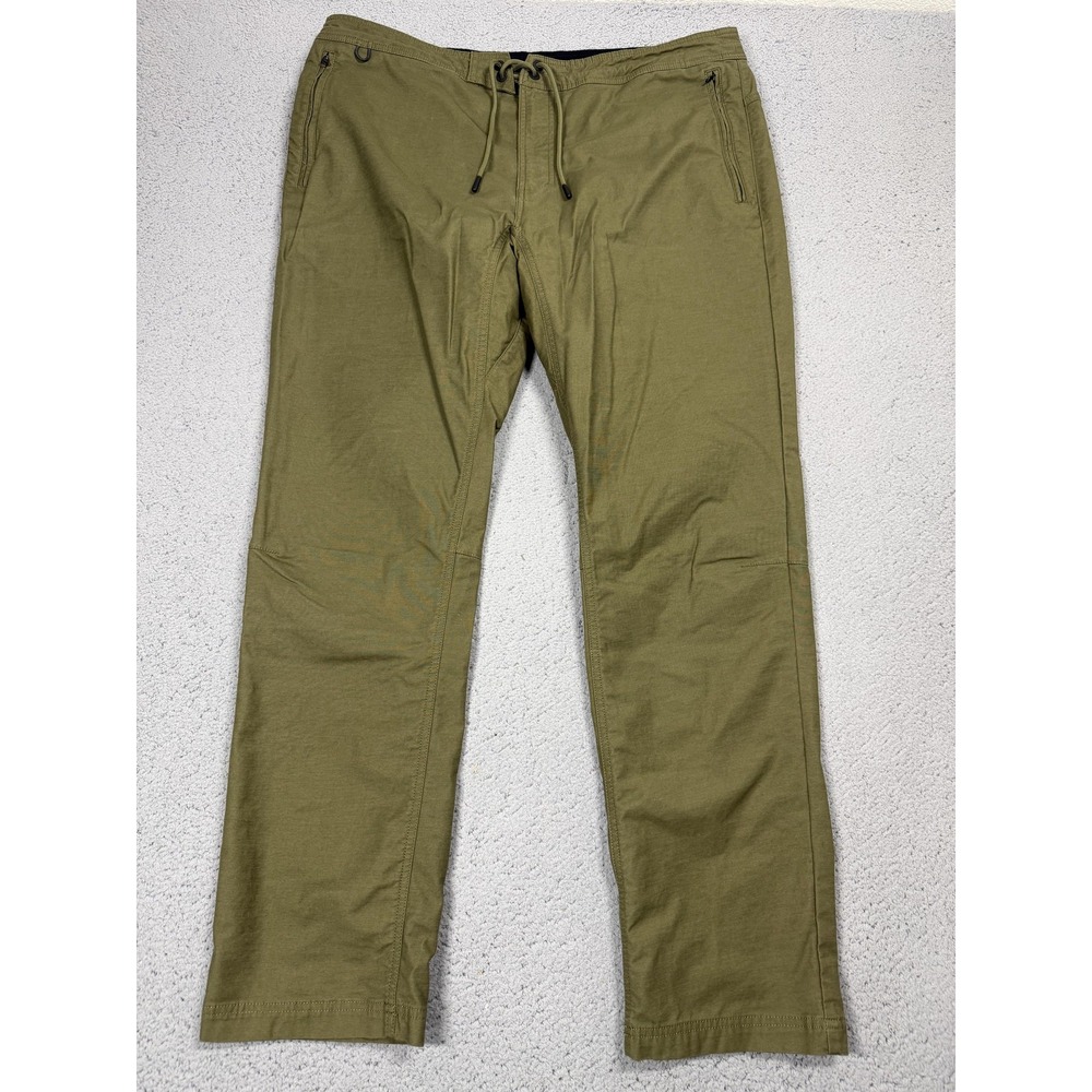 Roark Layover Traveler Pants Mens 41x31 Green Stretch Travel Casual Chino